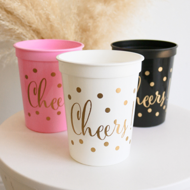 Gold CHEERS Party Cups (set of 25)